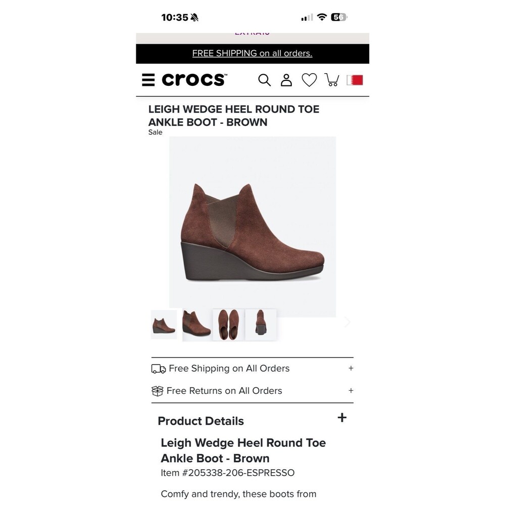 Crocs Leigh Wedge Chelsea Boots Sz. 9.5 Espresso